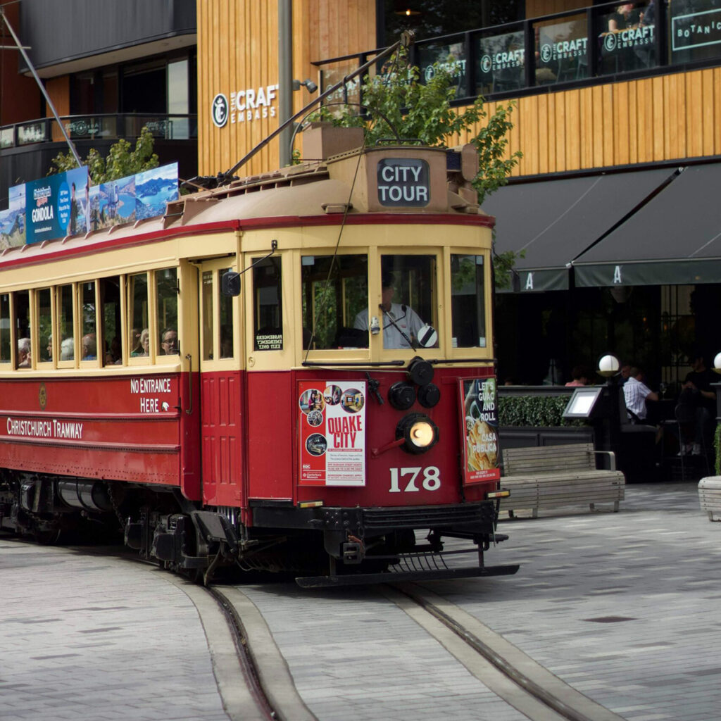 Tram in Christchurch city New Zealand