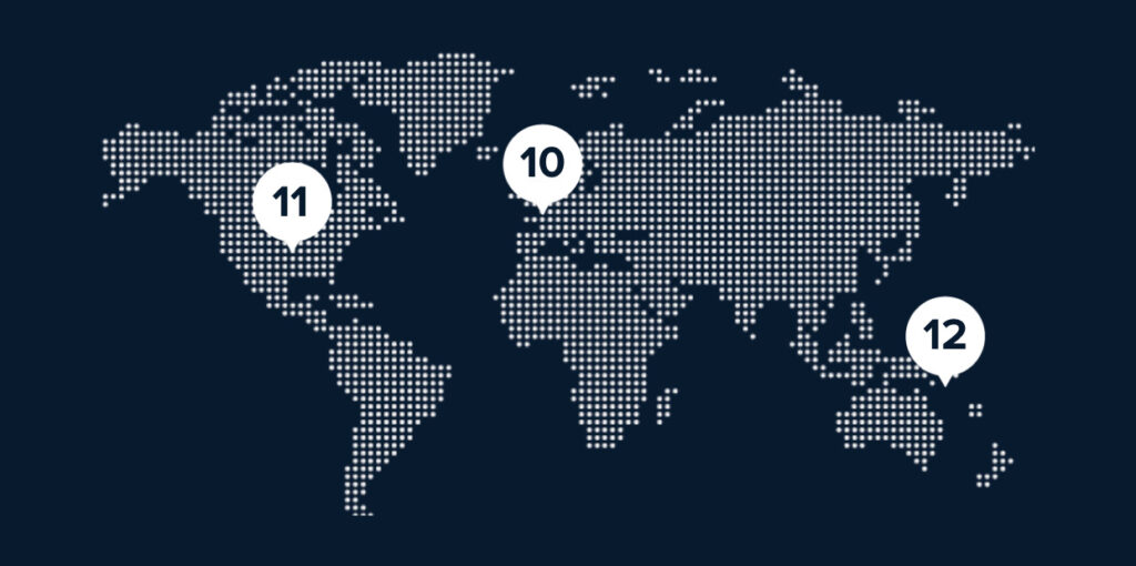 Monthly report Nov 2022 wold map indicating where connections were made.