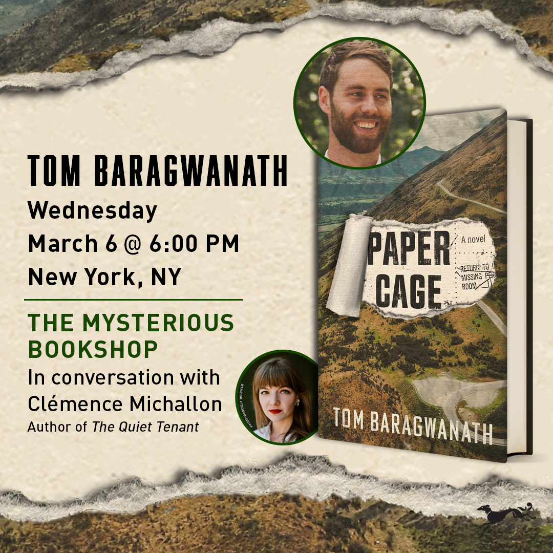 Book launch – Tom Baragwanath’s ‘Paper Cage’ – Weds 6th March
