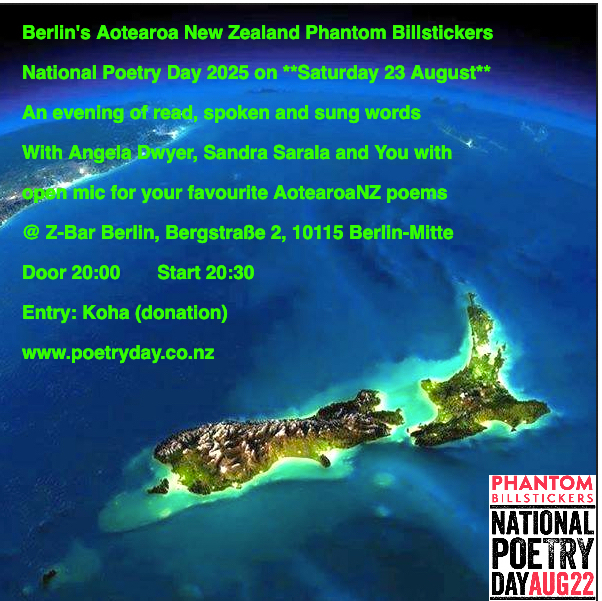 Berlin’s Aotearoa New Zealand Phantom Billstickers National Poetry Day 2025